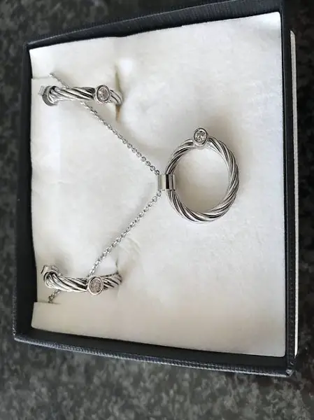 Kette mit passenden Ohrringen (Kreolen) in 925 Silber