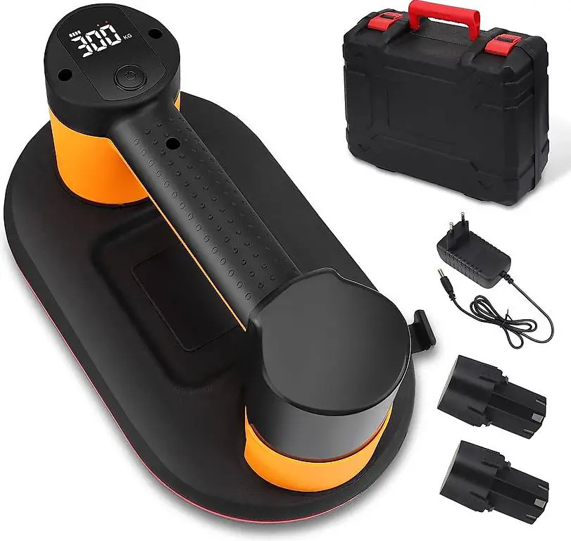 300KG Akku Vakuum Saugheber mit 2*2000 mAh Akku Saugnapf mit