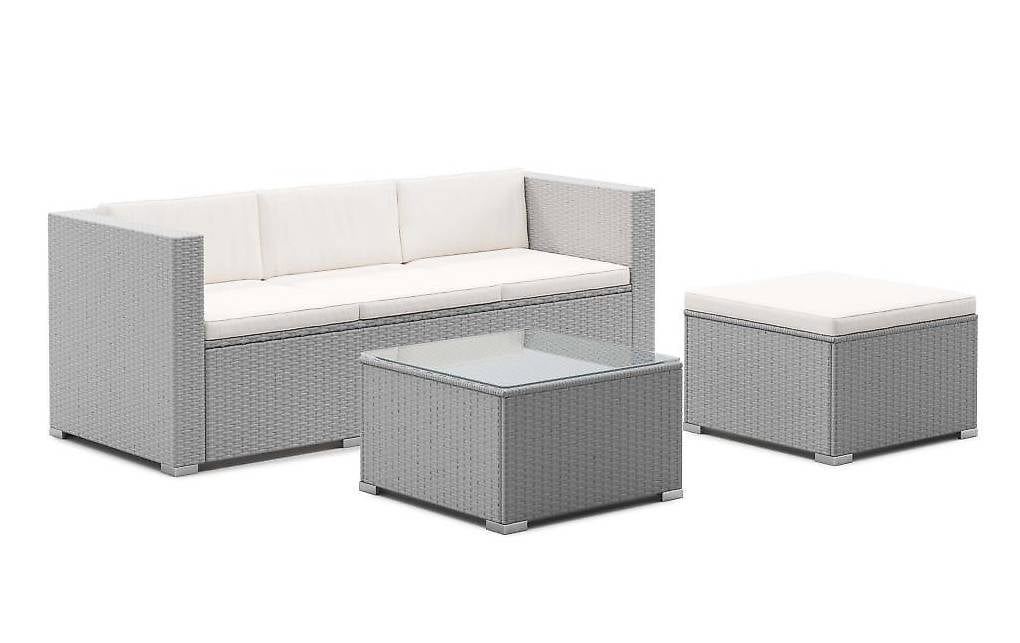 Kissenset für Rattanlounge NIZZA beige