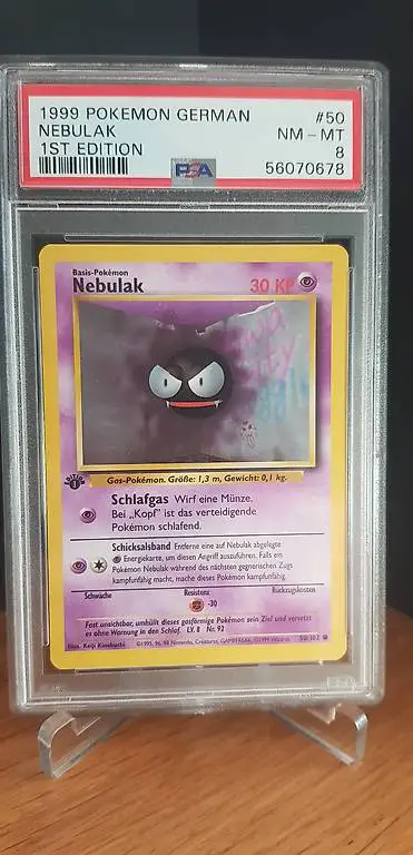 Pokemon karte Nebulak 1.Edition PSA 8