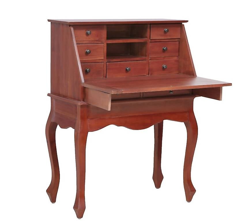 Sekretär Braun 78×42×103 cm Massivholz Mahagoni