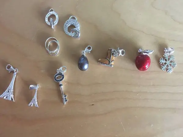 Sabo Charms Eiffelturm, Boot, Schlüssel,Schneeflocke