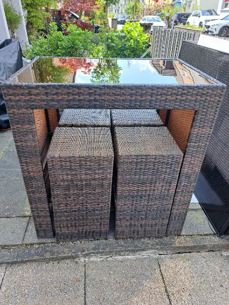 Rattan Bar Set ANDORRA 5 teilig