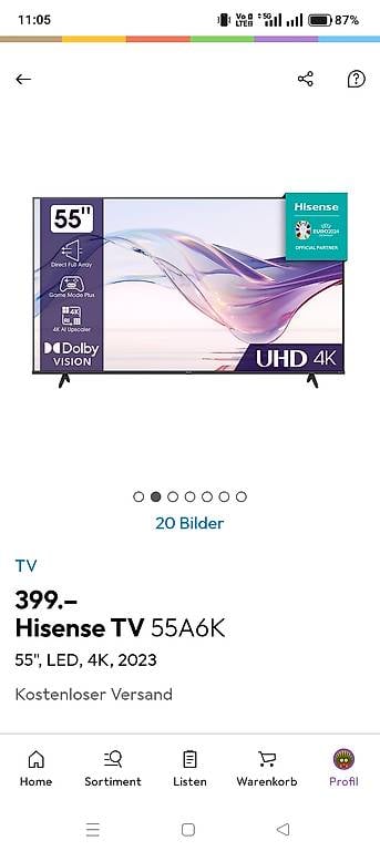 Hisense 55", LED, 4K, Neu