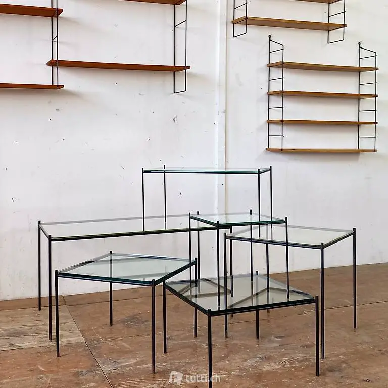  Tisch vintage Salontisch Pflanzentische Sofa Beistelltisch