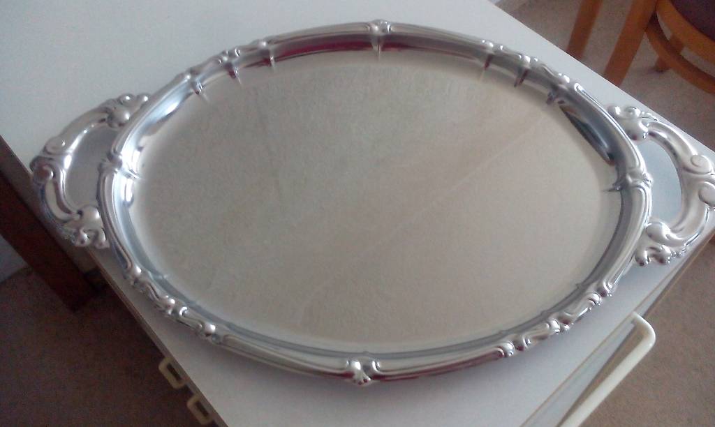 servierplatten oval und eckig, rostfrei, 2 stueck