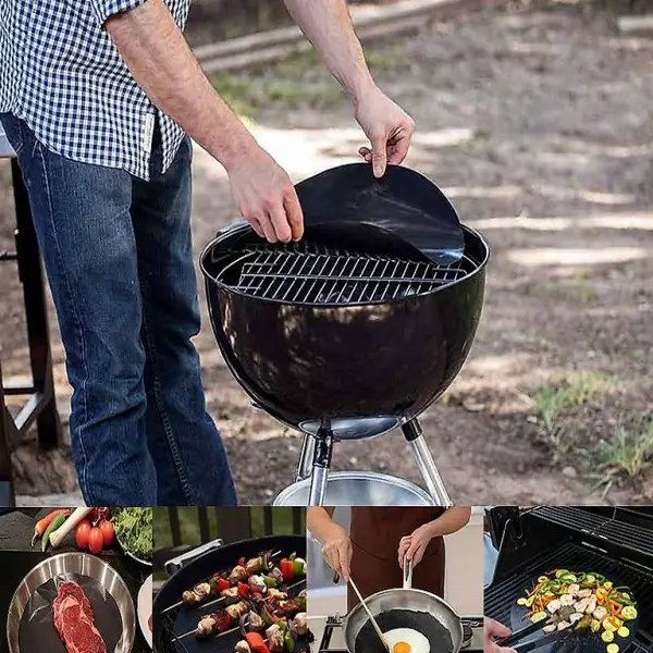  Grillmatte Antihaft Teflon BBQ feuerfest rund