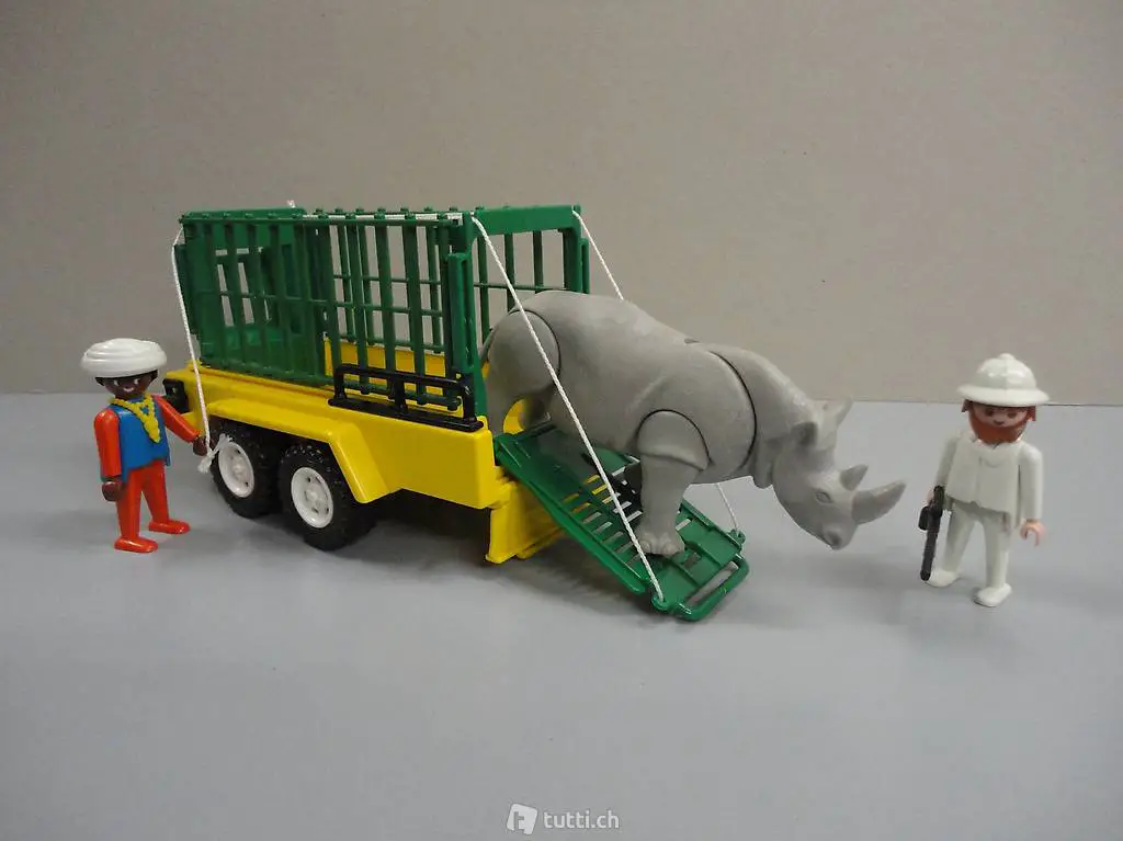 Playmobil Safari-Anhänger mit Käfig und Nashorn 3529