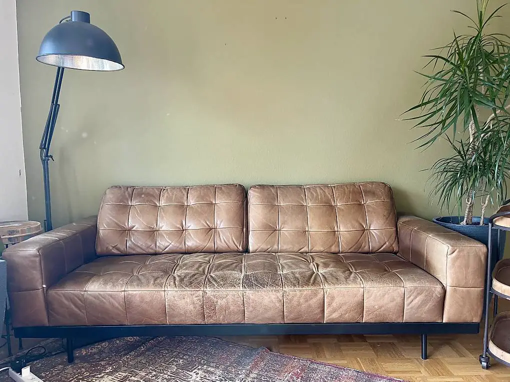 Echtledersofa dunkelbraun