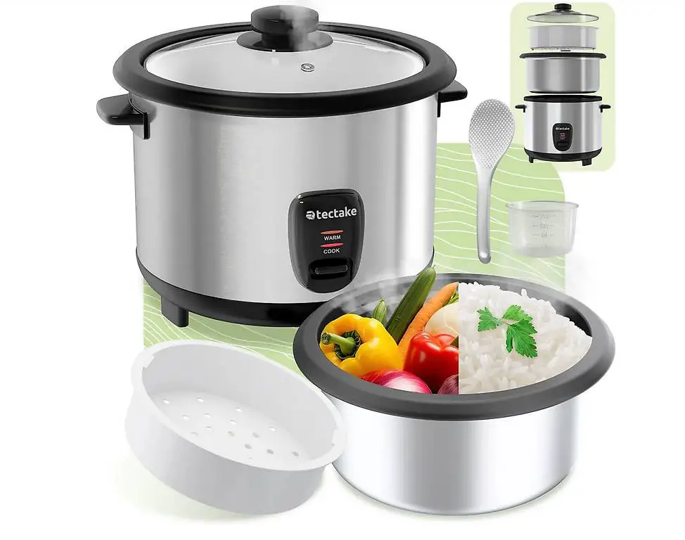 Reiskocher mit Dampfgareinsatz, 1,8 l, Warmhaltefunktion 1