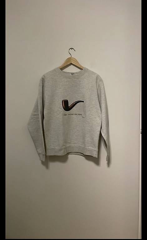 Felpa grigia DELTA FLEECE ceci n"est pas une pipe