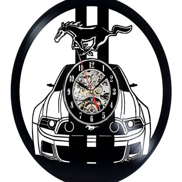 Mustang Schallplatten Uhr