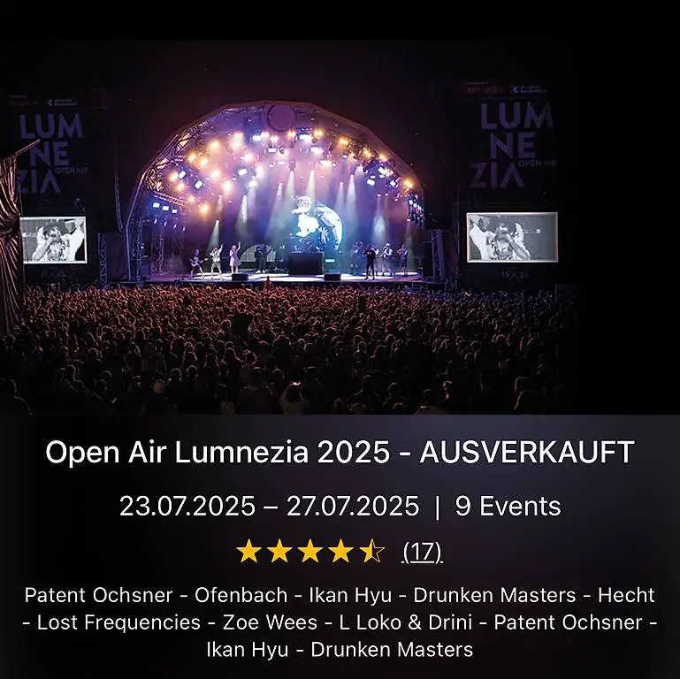 open air lumnezia 2026 - tickets zu verkaufen
