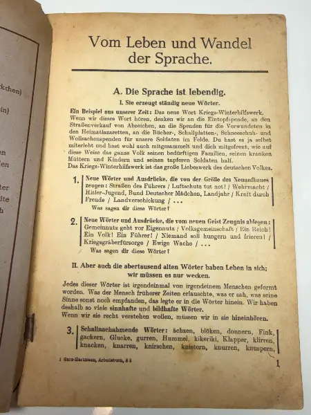 Original Schulbuch 1944*Hitlerjugend Unterricht*Reichsadler