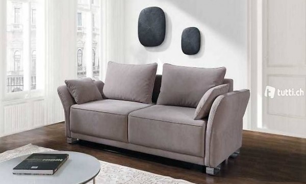 3 SITZ SOFA COUCH TEXTIL STOFF SCHLAFSOFA NEU LORETTO