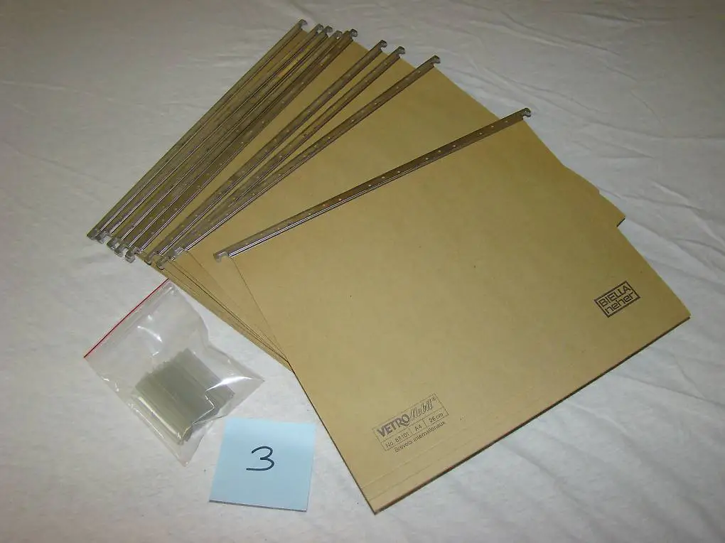 10 Hängemappen mit Kunststoffreiter zum Beschriften 26cm