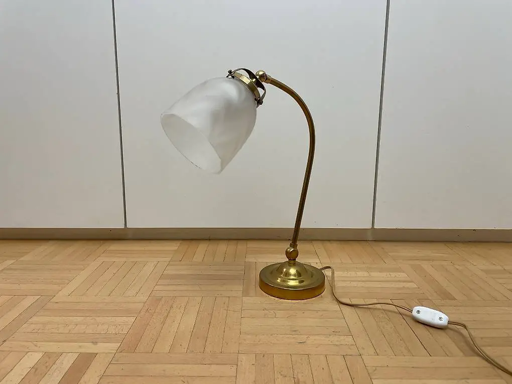 BAG Turgi Messing Tischlampe Art Deco Schreibtischlampe