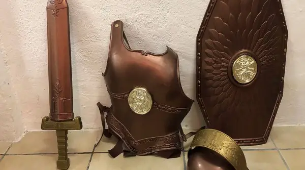 COSTUME DI CARNEVALE DA GLADIATORE BIMBO 3-5 ANNI