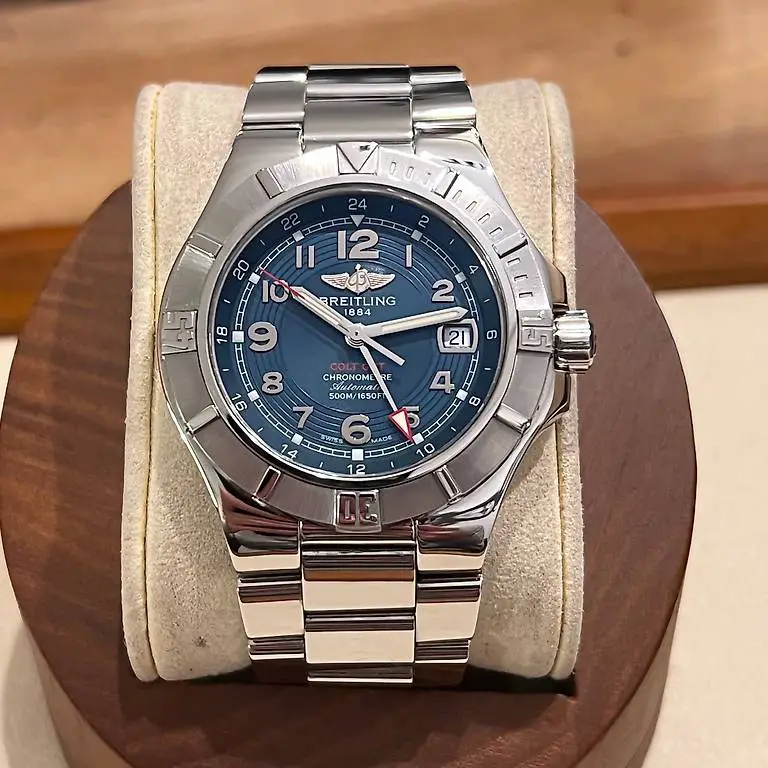Breitling Colt Gmt Blue Dial Full Set A32370