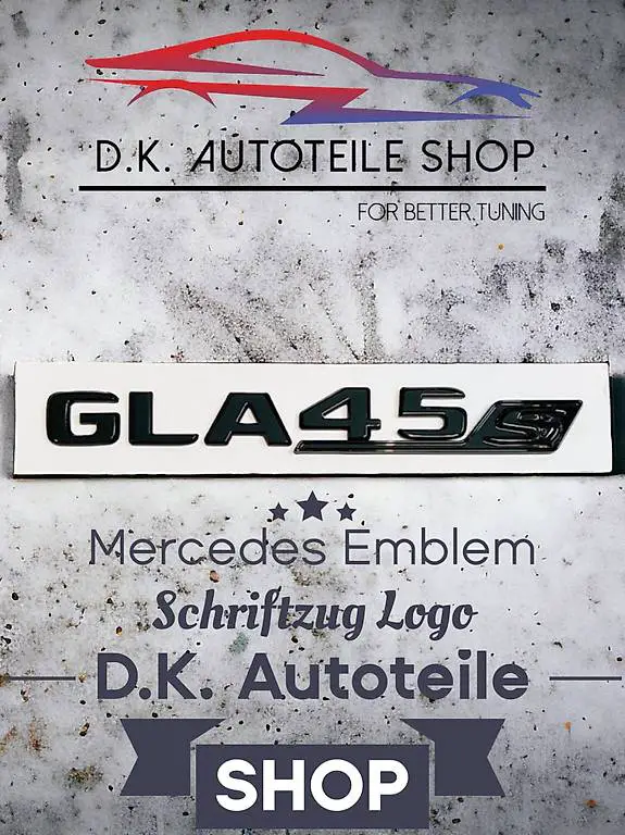 Mercedes AMG GLA45 S Emblem Schriftzug Logo Neu Schwarz