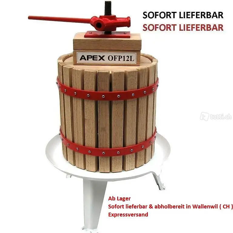  NEU Obstpresse Beerenpresse Weinpresse 12L - 1x PRESSTUCH