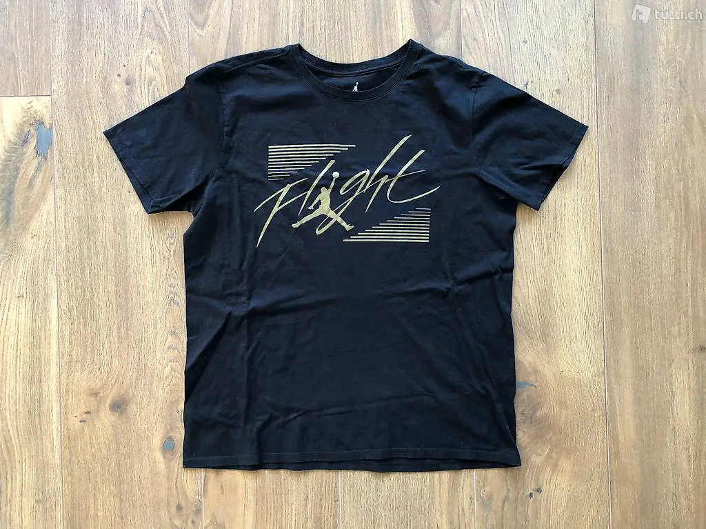 nike jordan flight t-shirt gold / schwarz gr. xl
