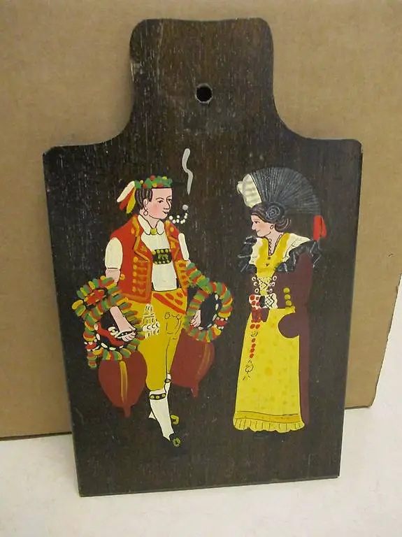 Appenzeller Bildli Holzbrettli handbemalt Tracht Alpin Chic