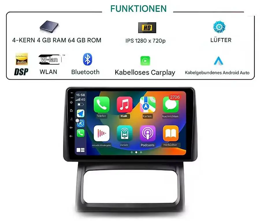 Multimedia Android Radio für Renault Clio 2 2001-2012