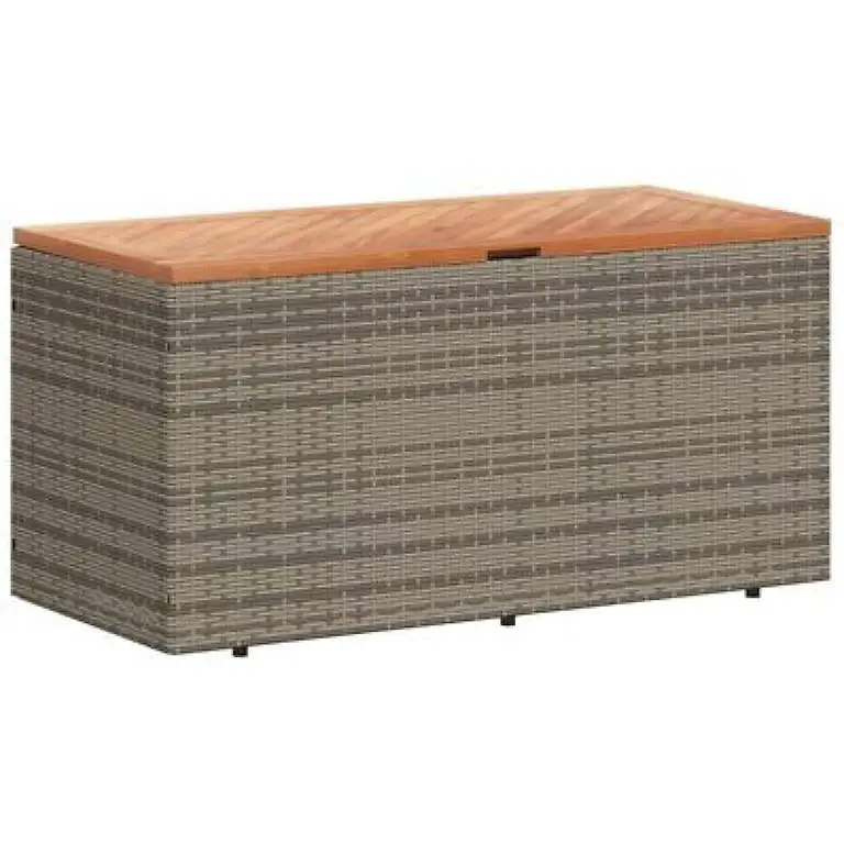 Gartentruhe Grau 110x50x54 cm Poly Rattan 28383