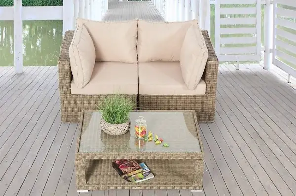  Loungeset Rattan naturalstil