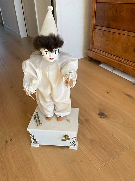 Musikdose antik, Harlekin, Musik Zauberflöte "Vogelfänger"