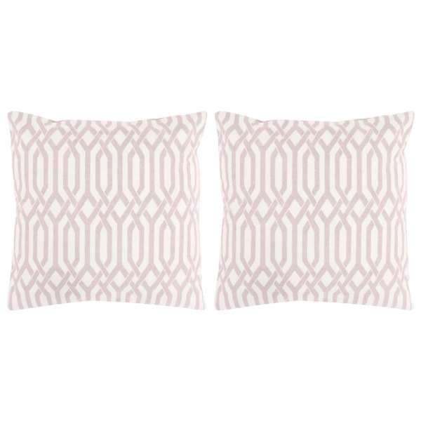  Kissen 2 Stk. mit Muster Handgefertigt 45 x 45 cm Taupe