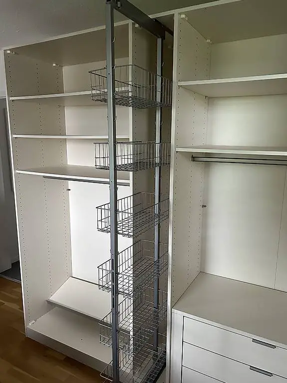 6 Ausziehbare Jutzler Metallkörbe 220cm Höhe