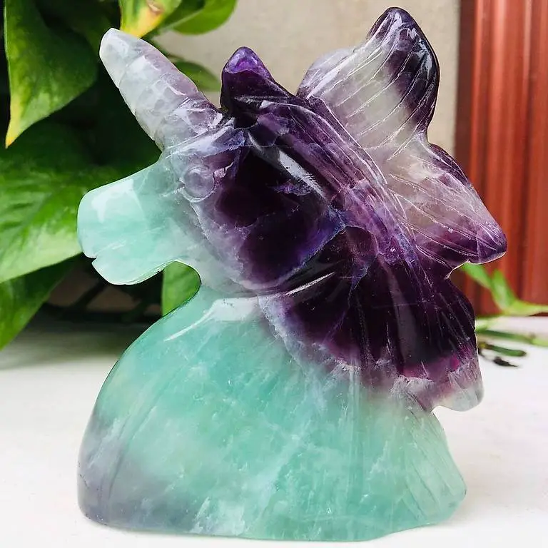 NEU: Fluorit Edelstein Einhorn Torso 400 Gramm keine Kette