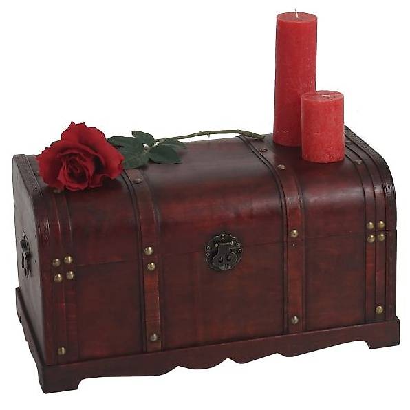  Holztruhe Valence Antikoptik 30x57x29cm