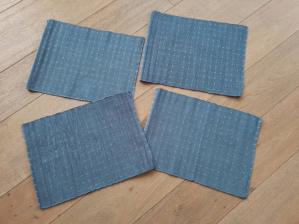 Tischset, Stoff, grau mit silber, 4 Stück