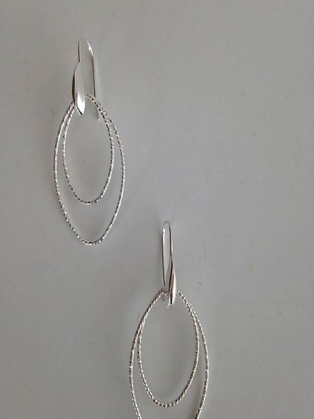 A vendre boucles d"oreilles double oval diamanté en A925