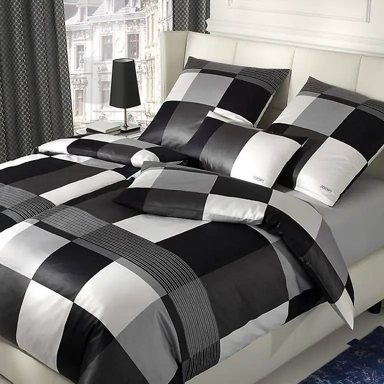 JOOP Bettwäsche Plaza Squares Black, 3-tlg.