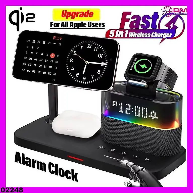 iPhone IWatch Airpods Fast Charging Station Qi2 5 In 1 Magne