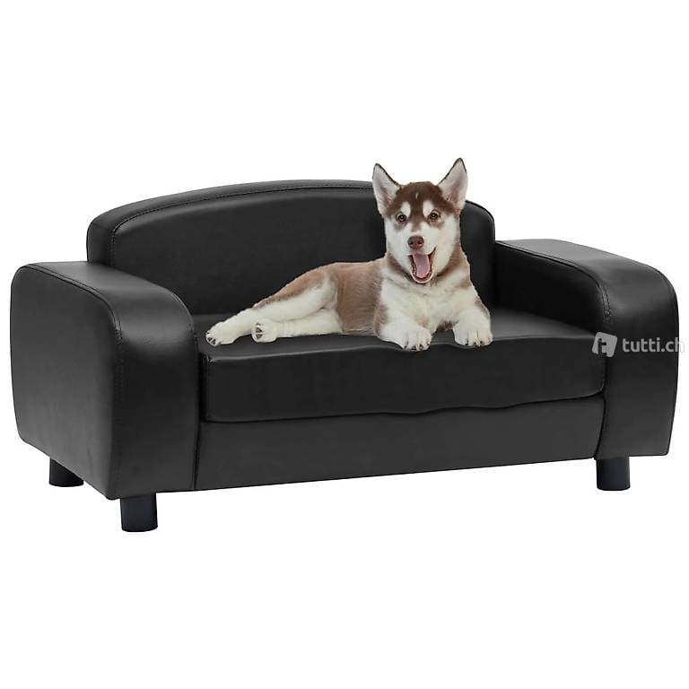  Hundesofa Schwarz 80x50x40 cm Kunstleder