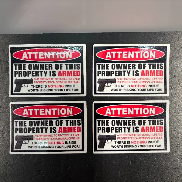 usa sticker aufkleber pistole warnung pistole prepper defense