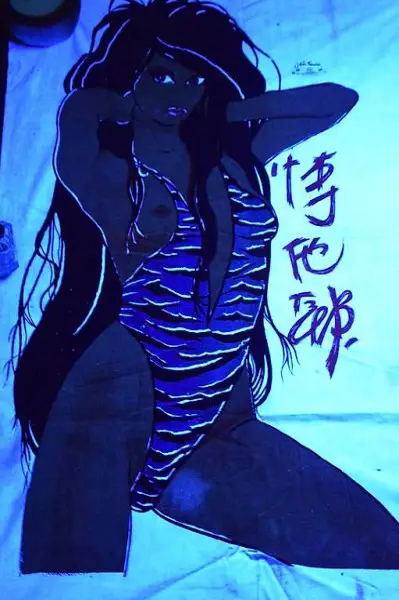 Black light - UV-Painting - Stoffbild - Anime