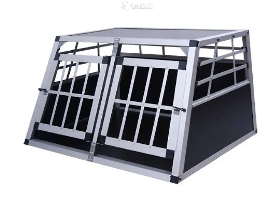  Alu Hundebox Doppelbox klein schwarz