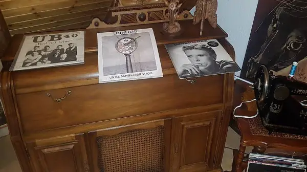 Top antike Musikmöbel Truhe, voll funktionstüchtig