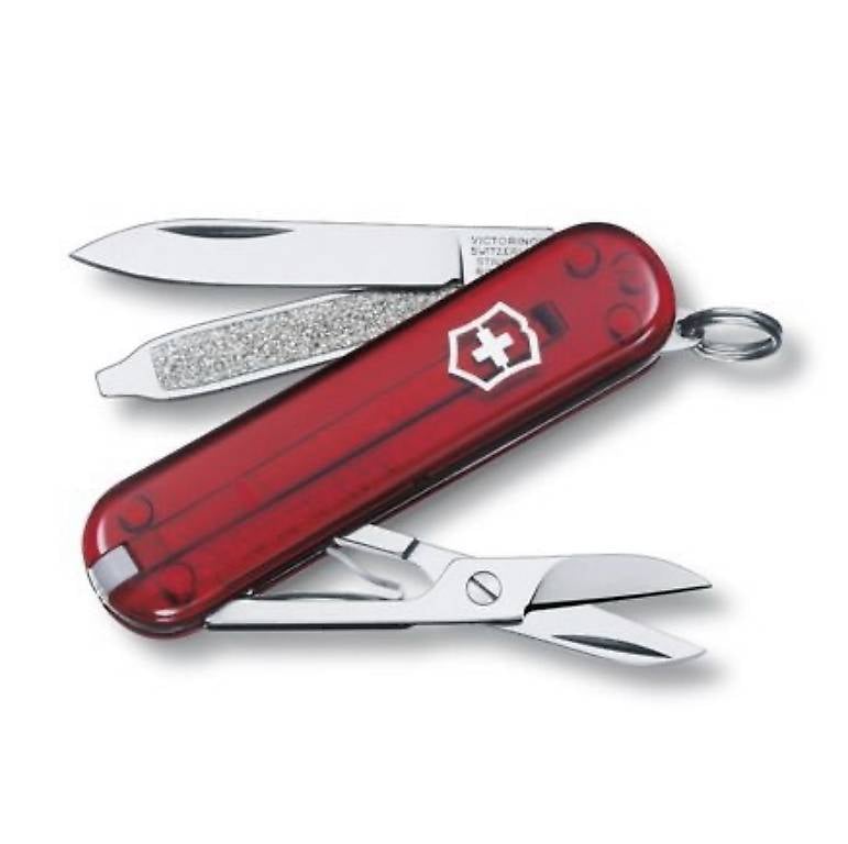 Victorinox Swiss Taschen Messer 7 Tools transparent rot Hüll