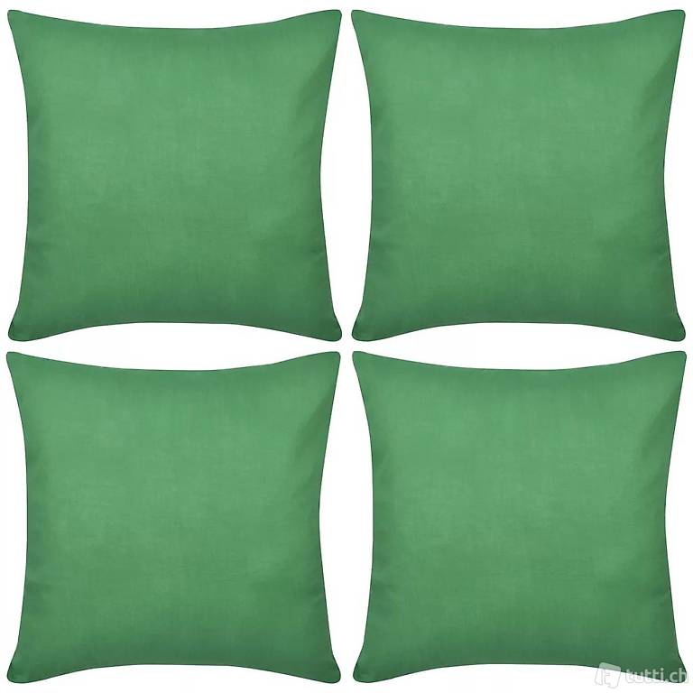  4 grüne Kissenbezüge Baumwolle 50 x 50 cm