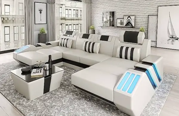  LEDERSOFA ECKSOFA SOFA BIG XXL COUCHGARNITUR NEU VOMP 4