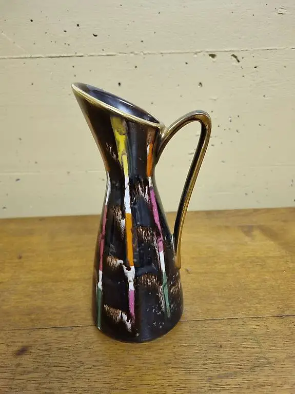 Kanne Krug Vase Deko schwarz bunt