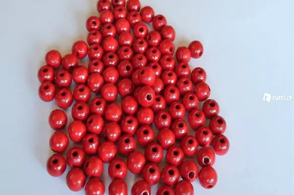 Holzperlen 8mm Rot 90er Pkg