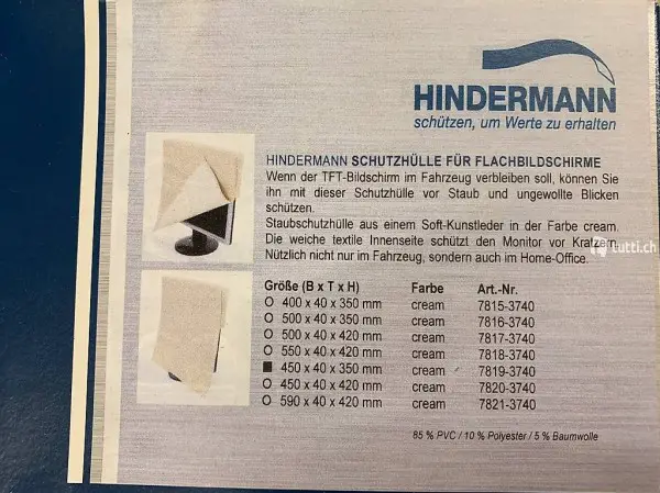 Schutzhüllen für TFT Bildschirme/Fernseher